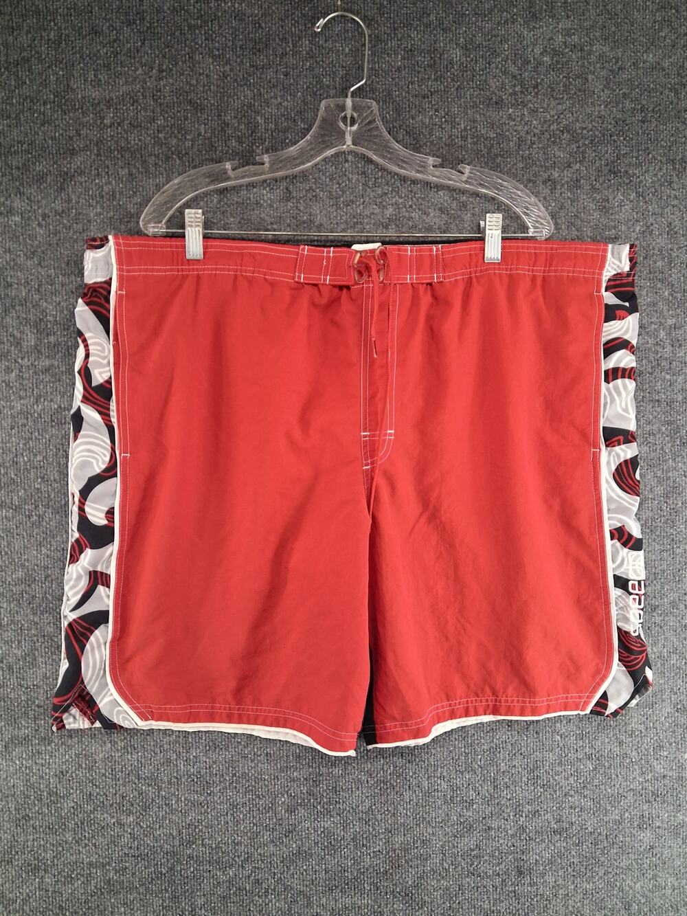 Speedo Swim Trunks Mens XL Red Gray Board Shorts